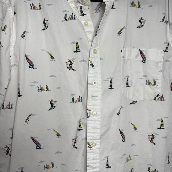 Sonoma Mens Short Sleeve Button Up Surf Design Shirt Size X Large - Picture 3 of 9